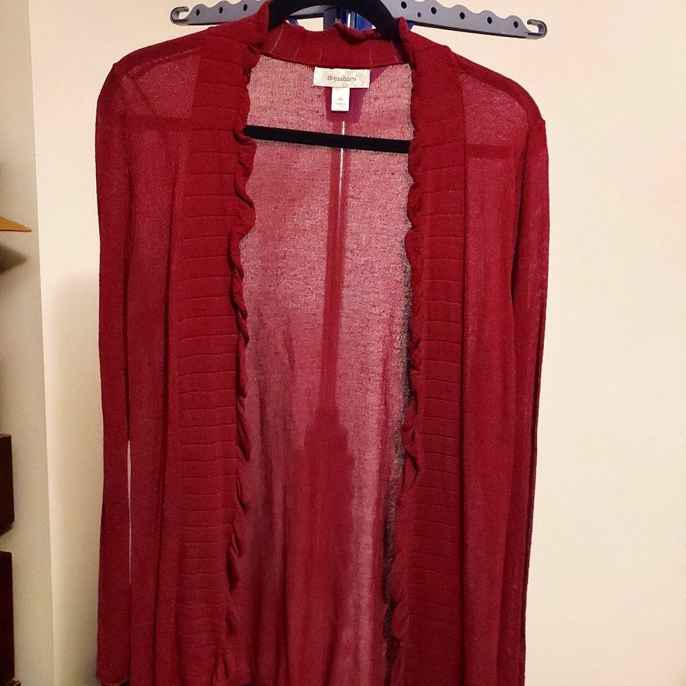 Very Lightweight ruffled edge cardigan - XL